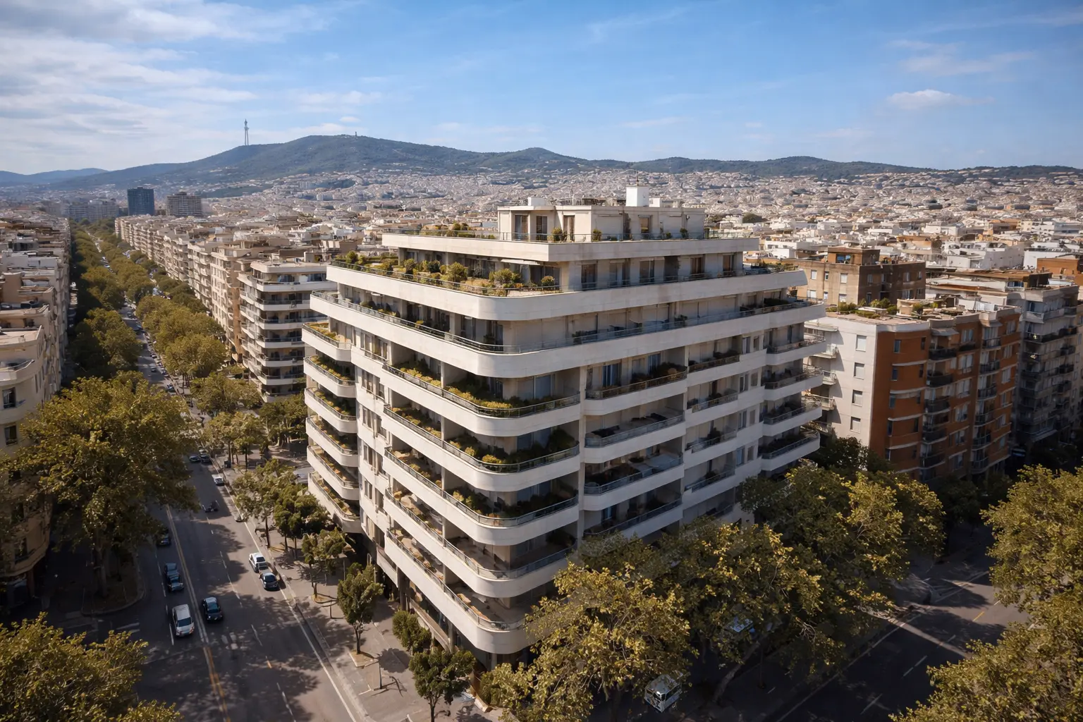 Vídeo con dron inmobiliario en Barcelona